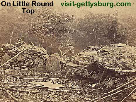 Union Breastworks on Little Round Top in Gettysburg 1863